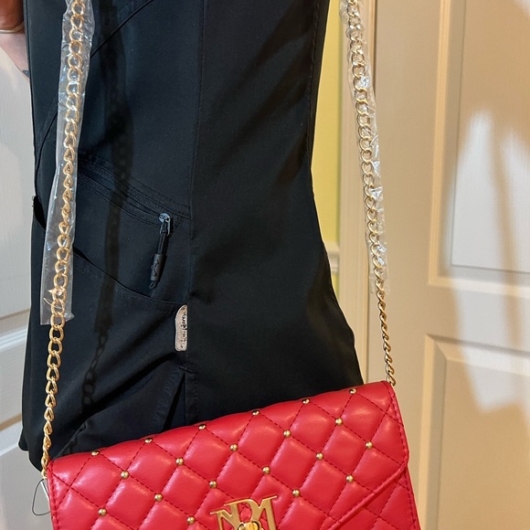 Badgley Mischka Red Quilted Crossbody Bag 9x6 NWT - Picture 7 of 8